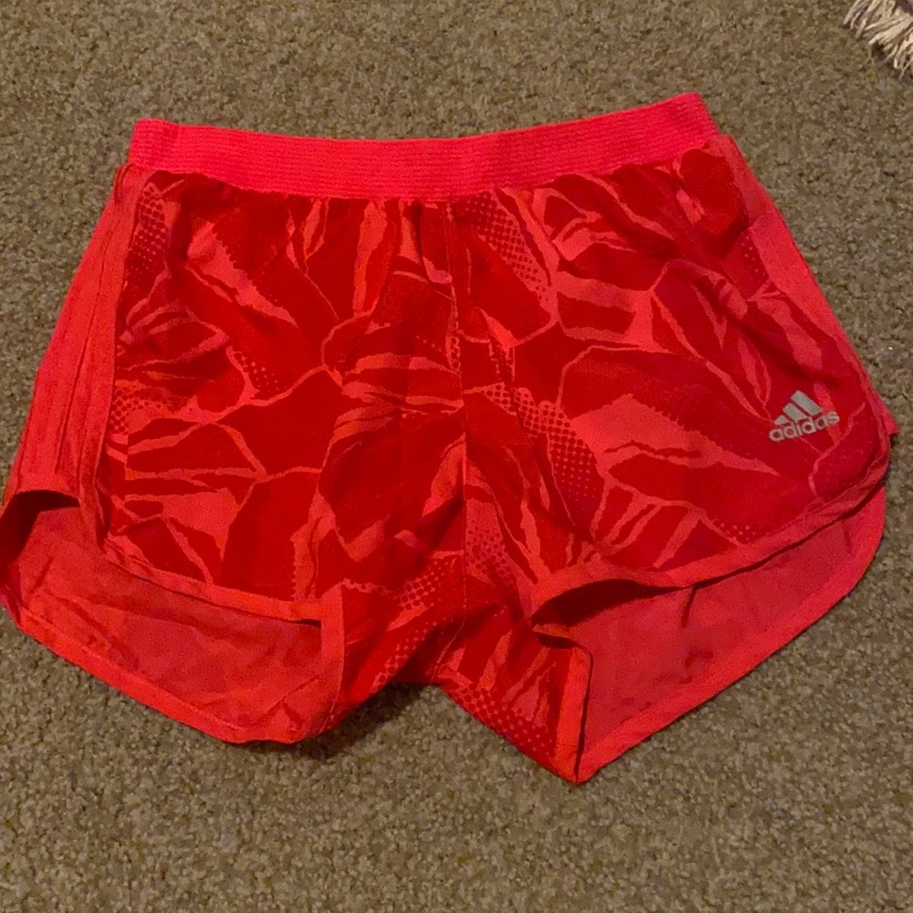Light pink/red adidas running shorts. Womens size xs (fits like a small)